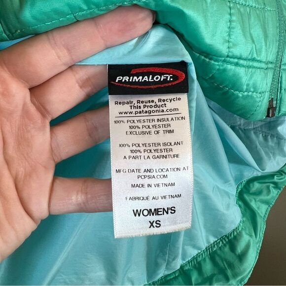 Patagonia Women’s Mint Green Nano Puff Zip Up Jacket XS - Picture 8 of 12